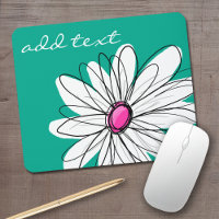 Trendy Floral Daisy Illustration - Pink and Green