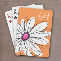 Trendy Floral Daisy Illustration - Pink and Orange
