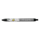 Trendy Floral Daisy with grey yellow custom name