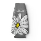 Trendy Floral Daisy with grey yellow custom name