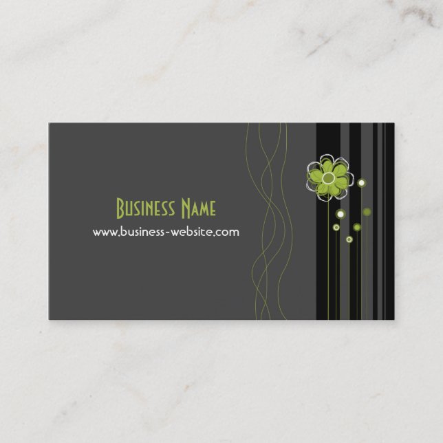 Trendy Floral Design Business Card (Front)