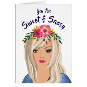 Trendy Floral Girl "Sweet And Sassy" Birthday