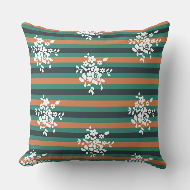 Trendy Floral Graphic  Cushion (Front)