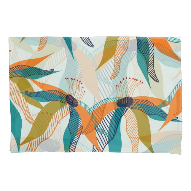 Trendy Floral: Hand Drawn Scandinavian. Pillowcase (Front)