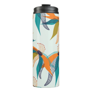 Trendy Floral: Hand Drawn Scandinavian. Thermal Tumbler