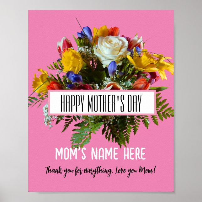 TRENDY FLORAL HAPPY MOTHER'S DAY   POSTER (Front)