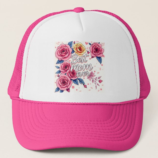 Trendy Floral Luxury Gift Collection Trucker Hat (Front)