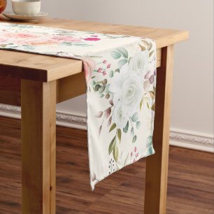 trendy floral medium table runner