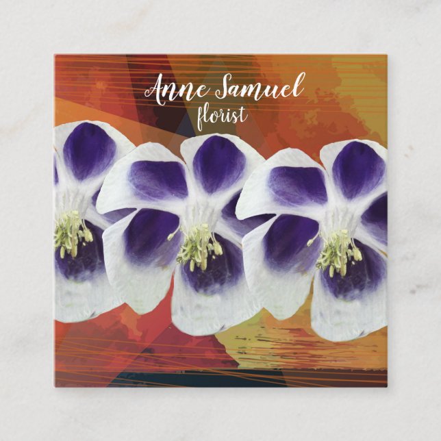 Trendy Floral  Modern  Business Card (Front)