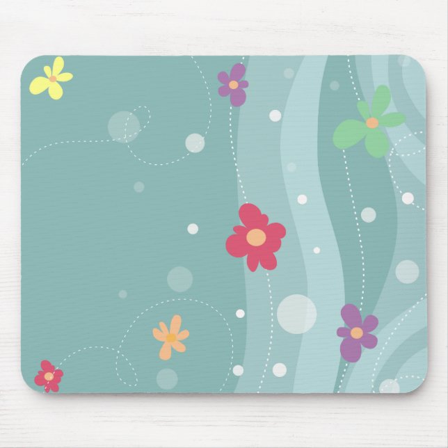Trendy Floral Mousepad (Front)