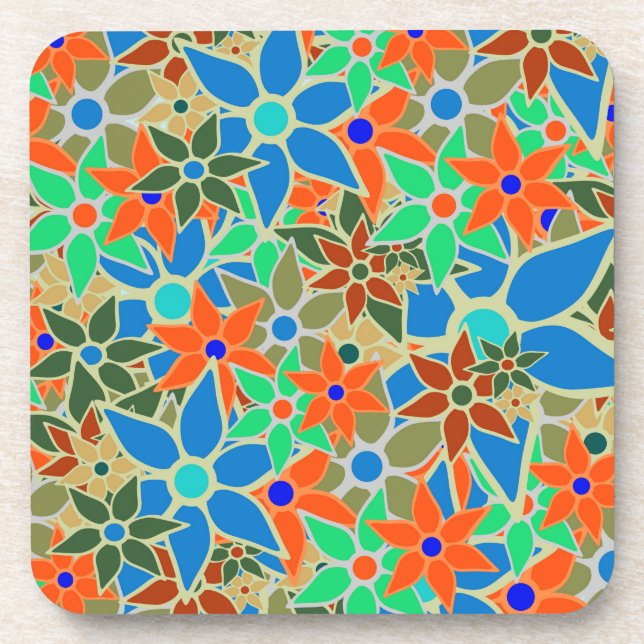 Trendy Floral Pattern #3 Coaster (Front)
