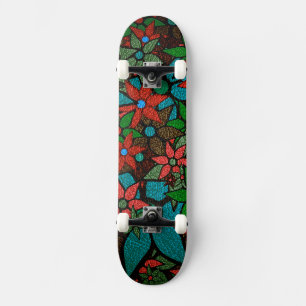 Trendy Floral Pattern #6 Skateboard