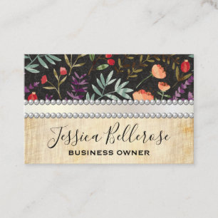 Trendy Floral Pattern Business Card