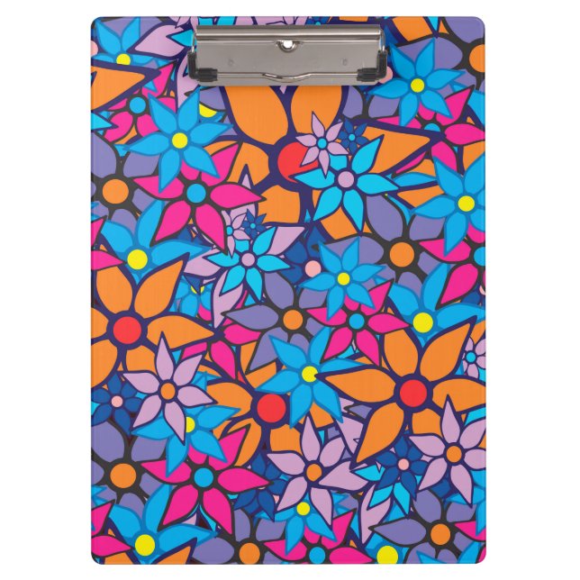 Trendy Floral Pattern Clipboard (Front)