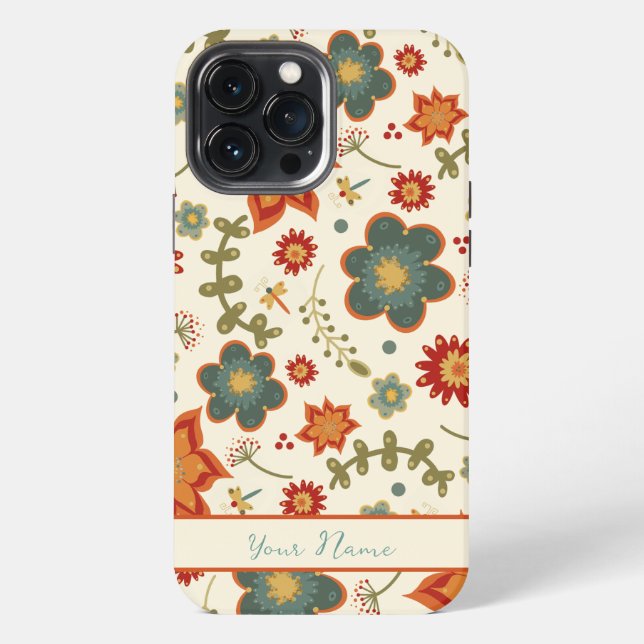 Trendy Floral Pattern Pretty Name Inspirivity  iPhone Case (Back)