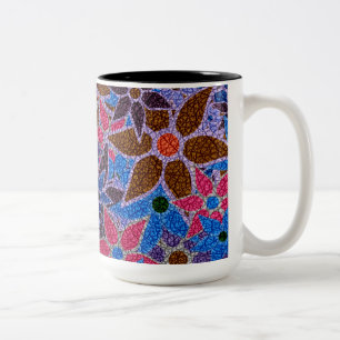 Trendy Floral Pattern Vintage #2 Two-Tone Coffee Mug