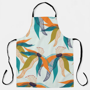 Trendy floral seamless pattern hand drawn colorful apron