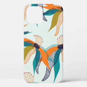 Trendy floral seamless pattern hand drawn colorful iPhone 12 case