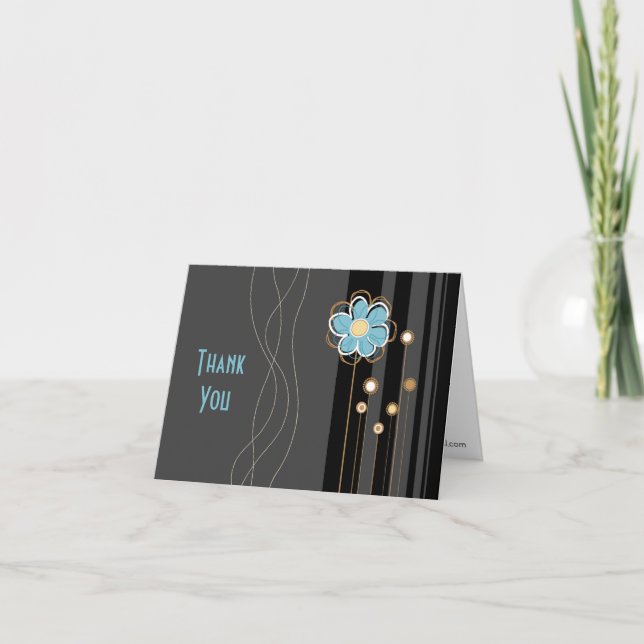 Trendy Floral Thank You Card (Front)