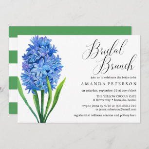 Trendy Flower Blue Hydrangea wedding Bridal Brunch Invitation