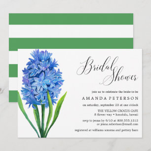 Trendy Flower Blue Hydrangea wedding Bridal Shower Invitation