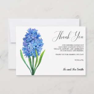 Trendy Flower Blue Hydrangea Wedding Thank you Card