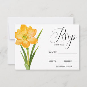 Trendy Flower YELLOW Crocus rustic wedding RSVP