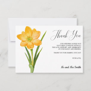 Trendy Flower Yellow crocus Wedding Thank you