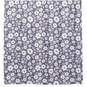 Trendy flowers seamless pattern. Small vintage flo Shower Curtain