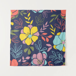 Trendy flowers seamless pattern. Small vintage flo Tapestry