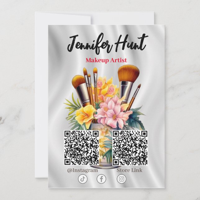 Trendy Flyers Social Media QR Code Invitation (Front)