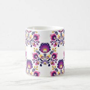 Trendy folk composition with purple Folk flowers Coffee Mug