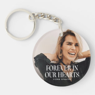 Trendy Forever in Our Hearts' Memorial Photo Key Ring