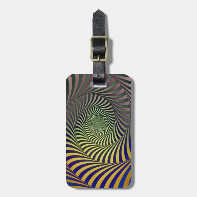 Trendy Fractal Swirl Pattern Luggage Tag (Front Vertical)
