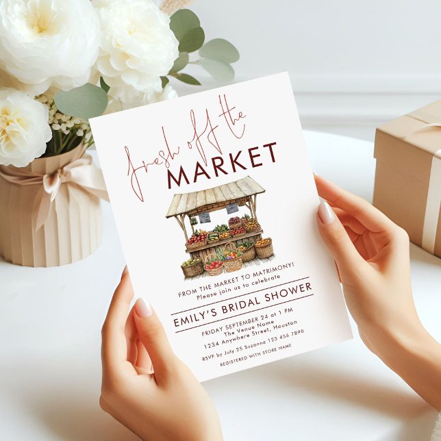 Trendy Fresh Off The Market  Bridal Shower Invitation (Printed version)