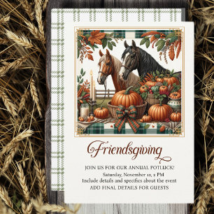 Trendy Friendsgiving Horse  Invitation