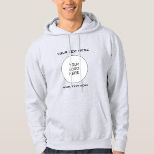 Trendy Front & Back Print Mens Ash Grey Hoodie