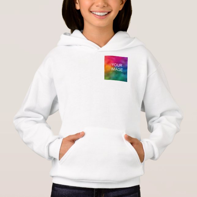 Trendy Front Pocket Design White Template Girls (Front)