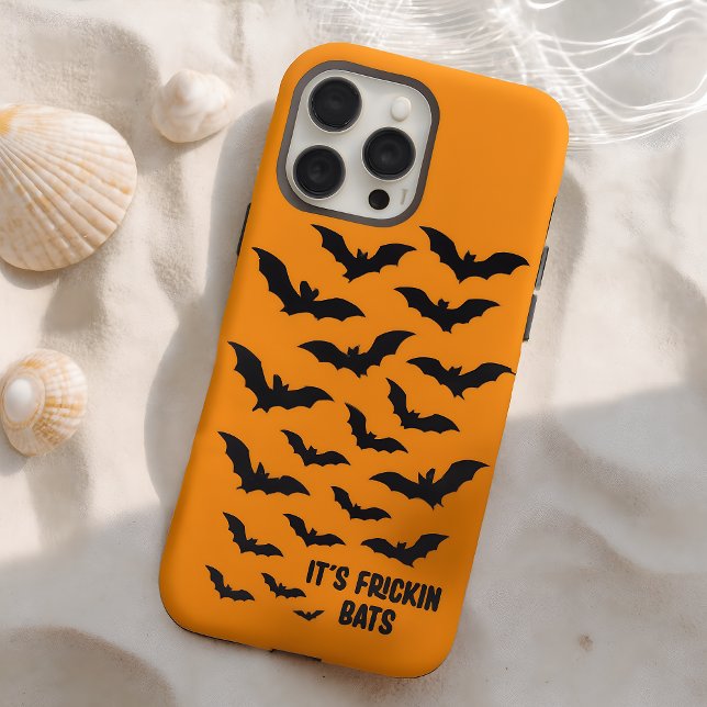 Trendy Funky Orange Spooky Halloween Bats Case-Mate iPhone Case (Creator Uploaded)