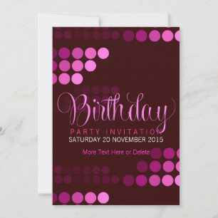 Trendy Funky Pink Party Birthday Invitation (5x7)