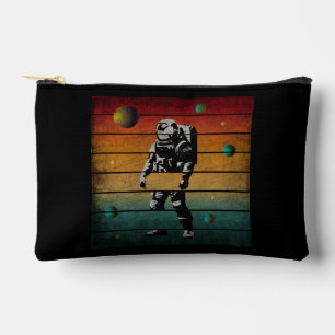 Trendy Funny Astronaut Vintage Space Planet Accessory Pouch