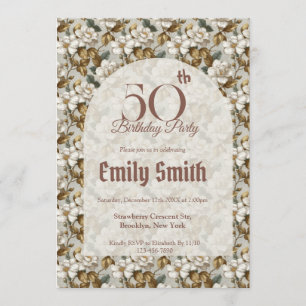 Trendy Gardenias Inspired Beach Party Invitation