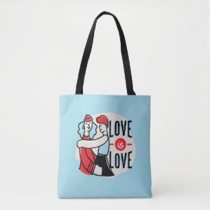 Trendy Gay Pride Love is Love Lesbian Couple Tote Bag
