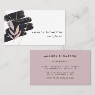 Trendy Geometric Brush Strokes Business Card