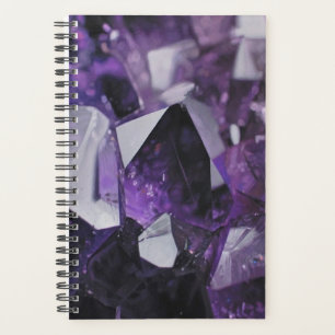 trendy geometric crystal gemstone purple amethyst planner
