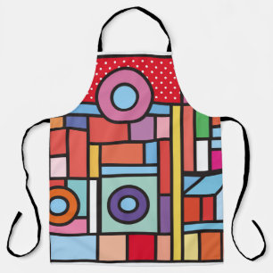 Trendy geometric elements memphis design. Retro st Apron