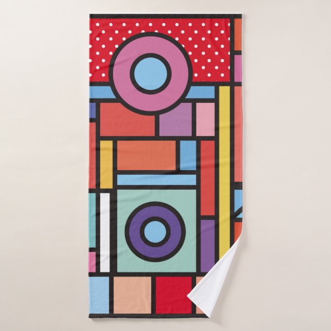 Trendy geometric elements memphis design. Retro st Bath Towel (Bath Towel)