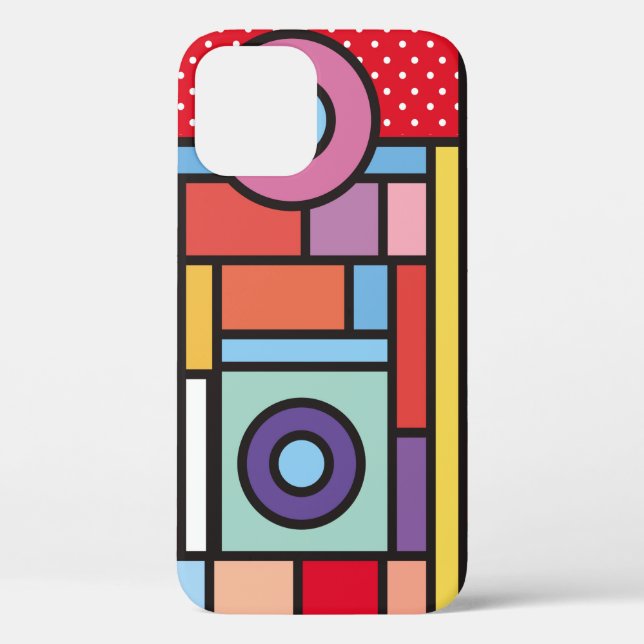 Trendy geometric elements memphis design. Retro st Case-Mate iPhone Case (Back)