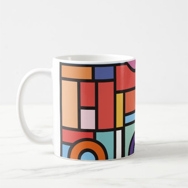 Trendy geometric elements memphis design. Retro st Coffee Mug (Left)