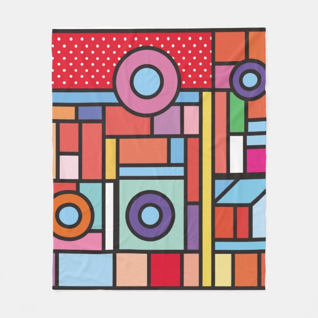 Trendy geometric elements memphis design. Retro st Fleece Blanket (Front)